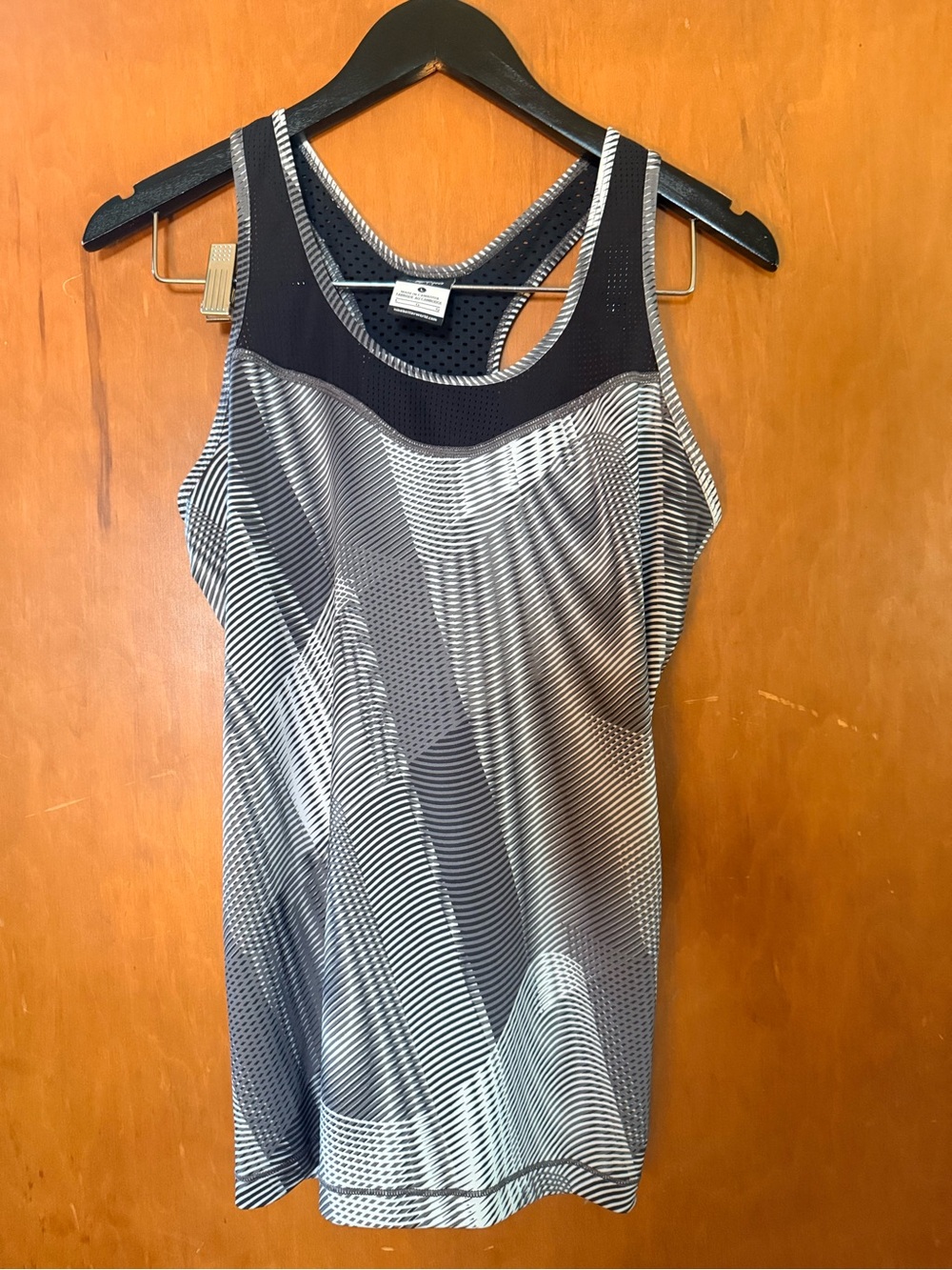 Nike Pro Dri-FIT Striped Racerback Tank in Black and White